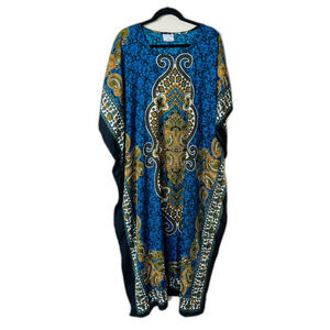 Gold Coast MuMu Kaftan Lounge House Dress OS One Size Tunic Glitter Sleepwear